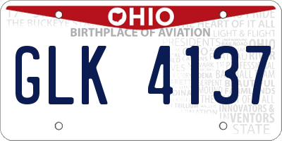 OH license plate GLK4137