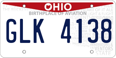 OH license plate GLK4138