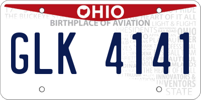 OH license plate GLK4141