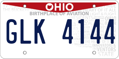OH license plate GLK4144