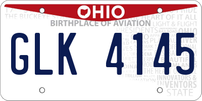 OH license plate GLK4145