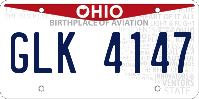 OH license plate GLK4147