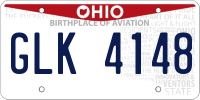 OH license plate GLK4148