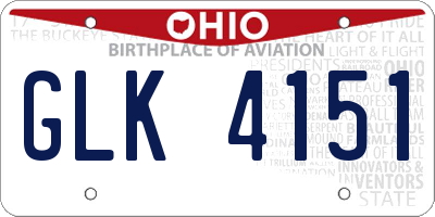 OH license plate GLK4151