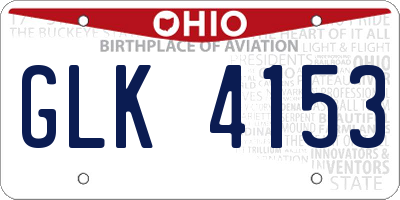 OH license plate GLK4153