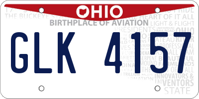 OH license plate GLK4157