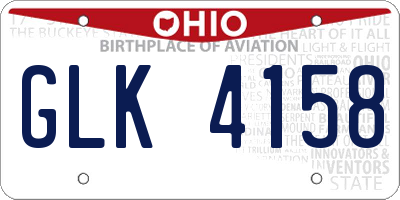 OH license plate GLK4158