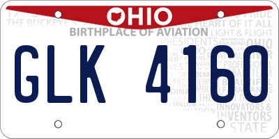 OH license plate GLK4160