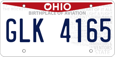 OH license plate GLK4165