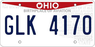 OH license plate GLK4170