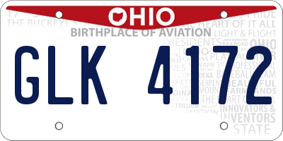 OH license plate GLK4172