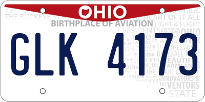 OH license plate GLK4173