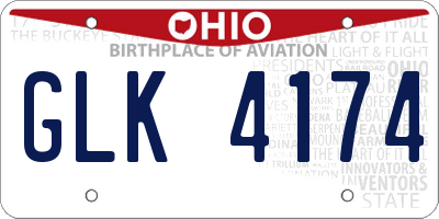 OH license plate GLK4174