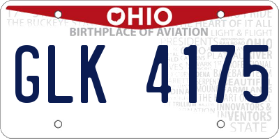 OH license plate GLK4175