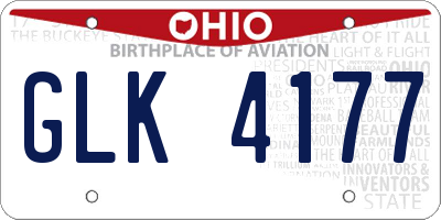 OH license plate GLK4177
