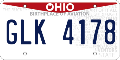 OH license plate GLK4178