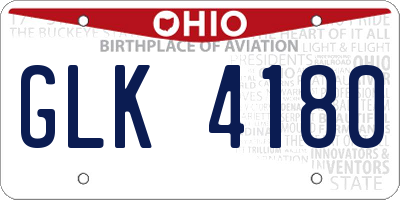 OH license plate GLK4180