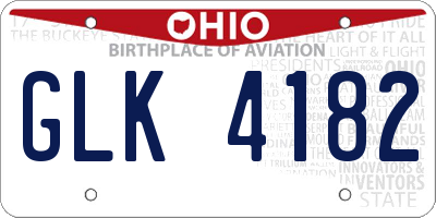 OH license plate GLK4182