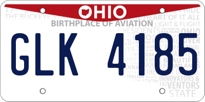 OH license plate GLK4185