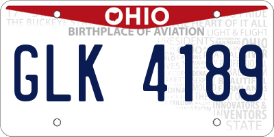 OH license plate GLK4189