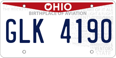 OH license plate GLK4190