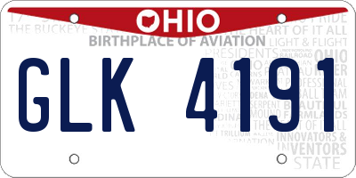 OH license plate GLK4191