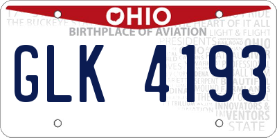 OH license plate GLK4193