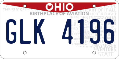 OH license plate GLK4196