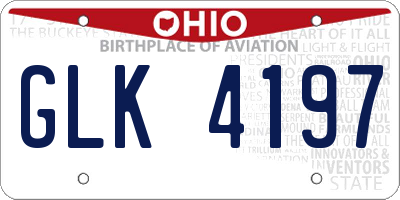 OH license plate GLK4197