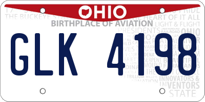 OH license plate GLK4198