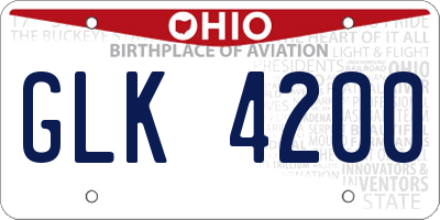 OH license plate GLK4200