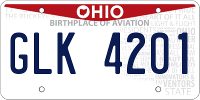 OH license plate GLK4201