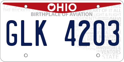 OH license plate GLK4203