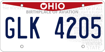 OH license plate GLK4205