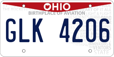 OH license plate GLK4206