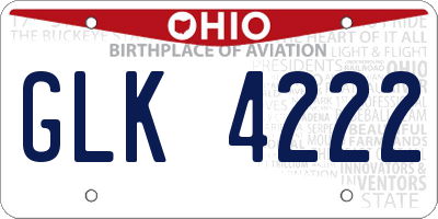 OH license plate GLK4222