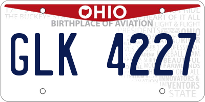 OH license plate GLK4227