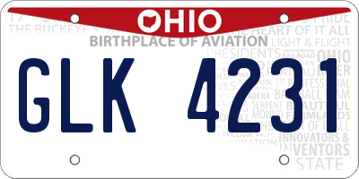 OH license plate GLK4231