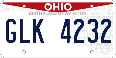 OH license plate GLK4232