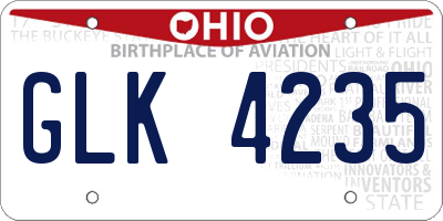 OH license plate GLK4235