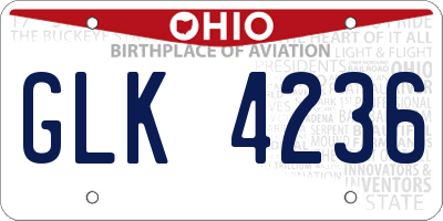 OH license plate GLK4236