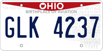 OH license plate GLK4237