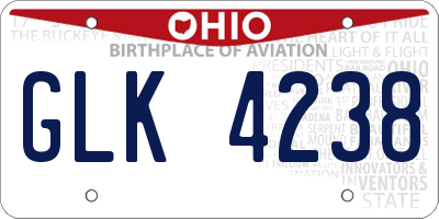 OH license plate GLK4238