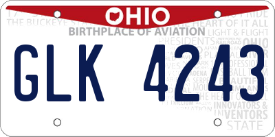 OH license plate GLK4243