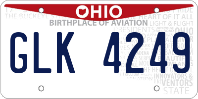 OH license plate GLK4249