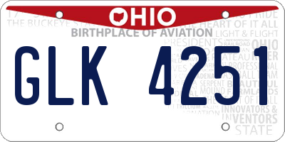 OH license plate GLK4251