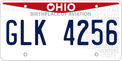 OH license plate GLK4256