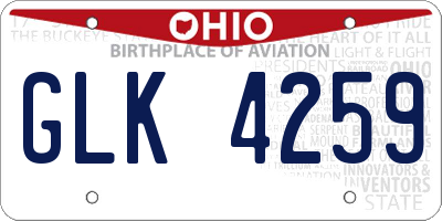 OH license plate GLK4259