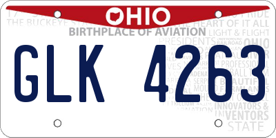 OH license plate GLK4263