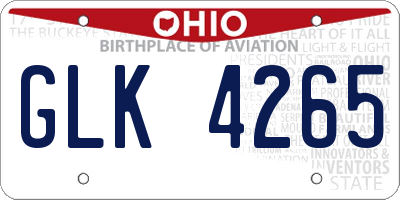 OH license plate GLK4265